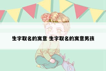生字取名的寓意 生字取名的寓意男孩