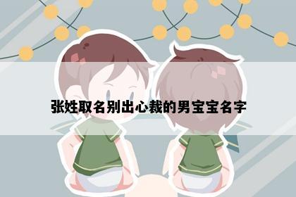 张姓取名别出心裁的男宝宝名字