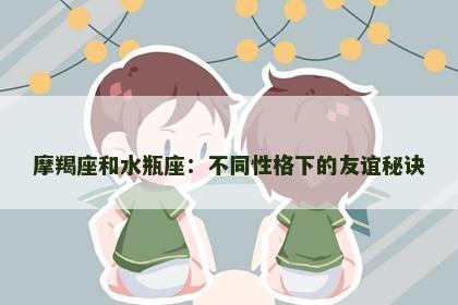 摩羯座和水瓶座：不同性格下的友谊秘诀