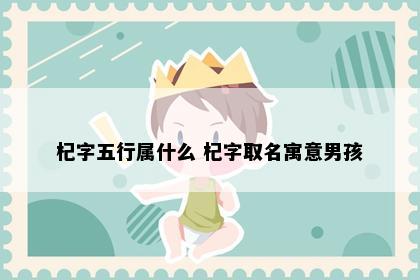 杞字五行属什么 杞字取名寓意男孩