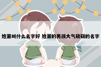 姓萧叫什么名字好 姓萧的男孩大气磅礴的名字