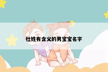 杜姓有含义的男宝宝名字