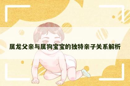 属龙父亲与属狗宝宝的独特亲子关系解析