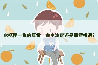 水瓶座一生的真爱：命中注定还是偶然相遇？