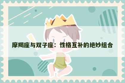 摩羯座与双子座：性格互补的绝妙组合