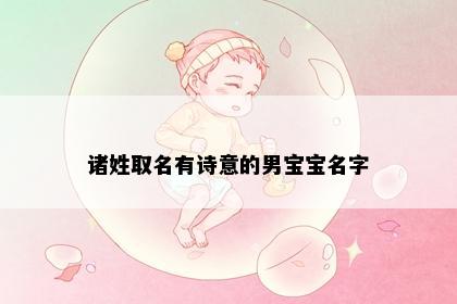 诸姓取名有诗意的男宝宝名字