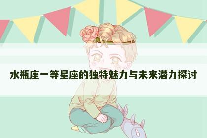水瓶座一等星座的独特魅力与未来潜力探讨