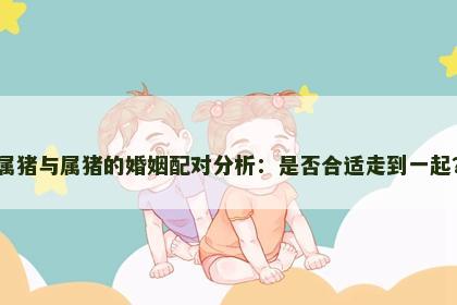 属猪与属猪的婚姻配对分析：是否合适走到一起？