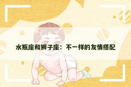 水瓶座和狮子座：不一样的友情搭配