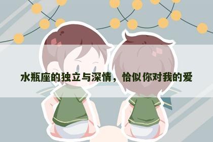 水瓶座的独立与深情，恰似你对我的爱